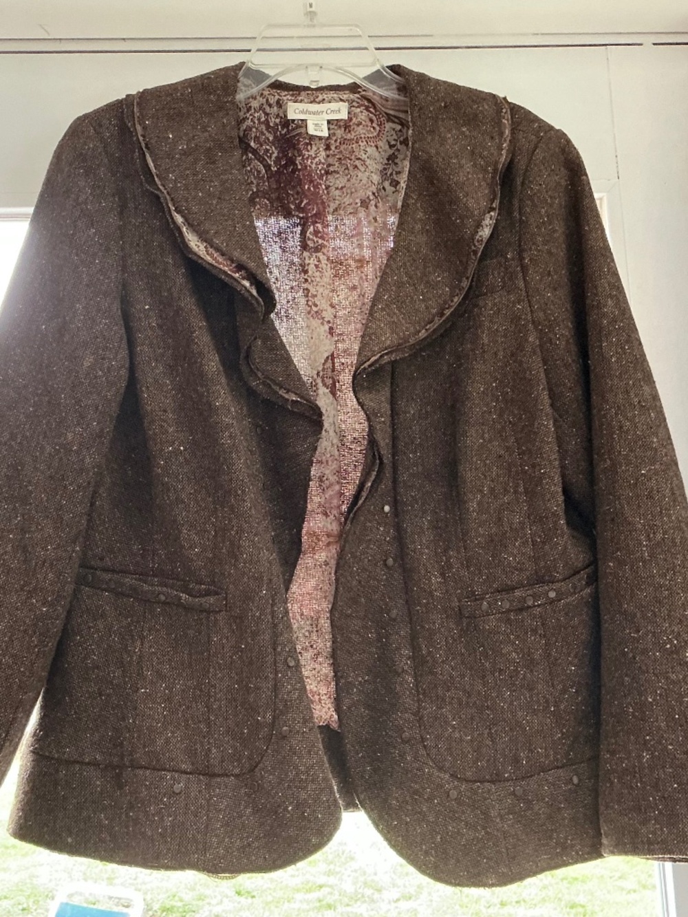Coldwater Creek Tweed Wool blend Brown Blazer size 18W